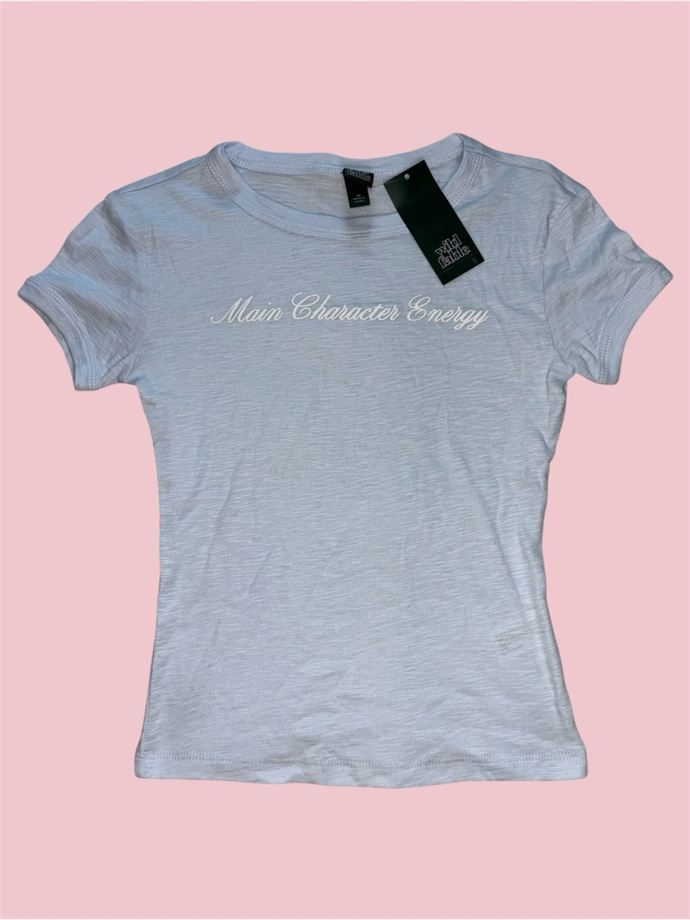 Wild Fable 'Main Character Energy' Light Blue Short Sleeve Tee